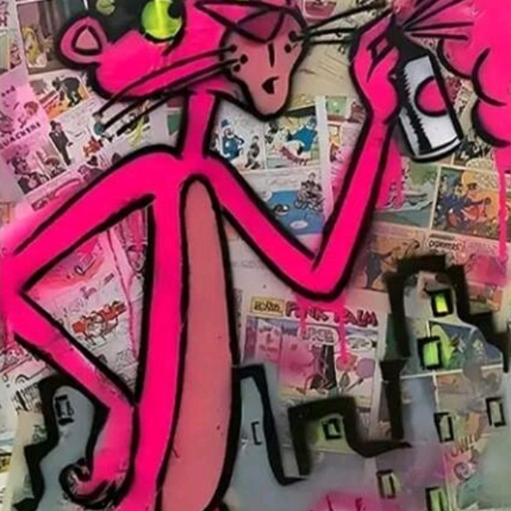 Pink Panther Graffiti Art Print